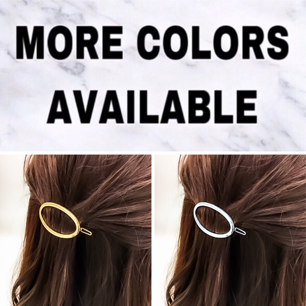 ⚜️[𝟯/$𝟭𝟴]⚜️Big Silver Oval Simple Barrette NEW - Picture 6 of 7